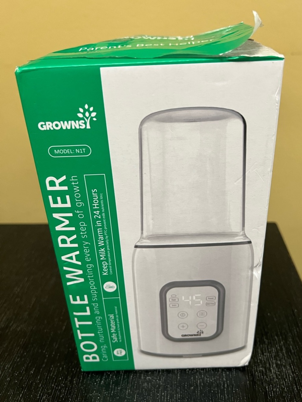 Grownsy Baby Bottle Warmer with Digital Display. Gray. Model N1T. New Open Box.